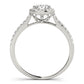 Single Row Cathedral Halo Engagement Ring