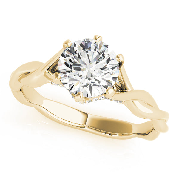 Twisted Shank Hidden Halo Engagement Ring