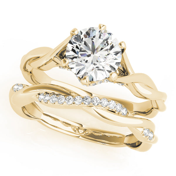 Twisted Shank Hidden Halo Engagement Ring