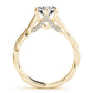Twisted Shank Hidden Halo Engagement Ring