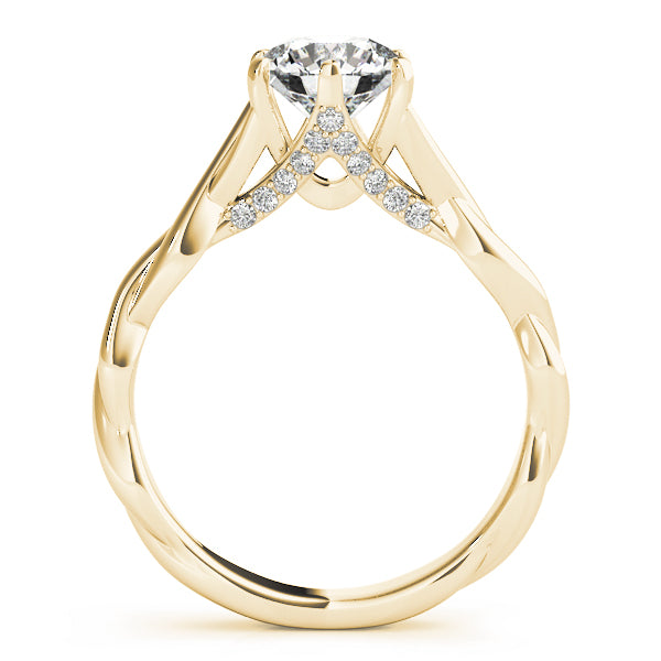 Twisted Shank Hidden Halo Engagement Ring