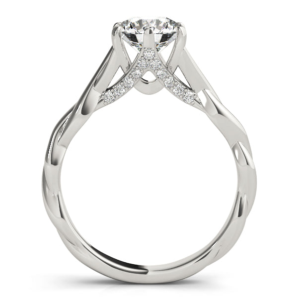 Twisted Shank Hidden Halo Engagement Ring