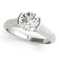 Solitaire Filigree Half Bezel Engagement Rings