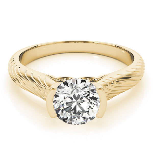 Solitaire Filigree Half Bezel Engagement Rings