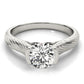 Solitaire Filigree Half Bezel Engagement Rings