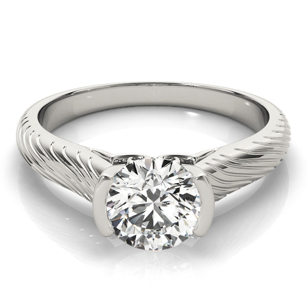 Solitaire Filigree Half Bezel Engagement Rings