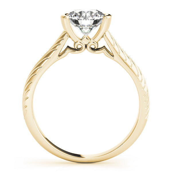 Solitaire Filigree Half Bezel Engagement Rings