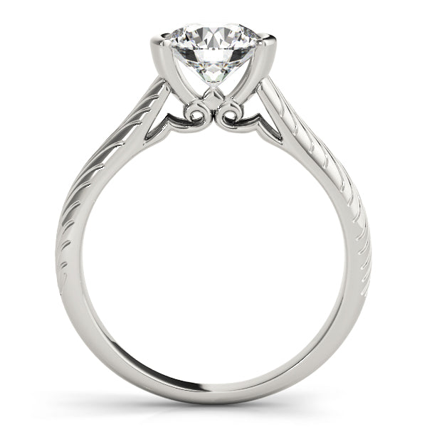 Solitaire Filigree Half Bezel Engagement Rings