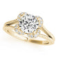Round Halo Split Shank Engagement Ring