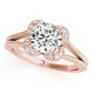 Round Halo Split Shank Engagement Ring
