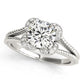 Round Halo Split Shank Engagement Ring