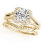 Round Halo Split Shank Engagement Ring