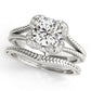 Round Halo Split Shank Engagement Ring