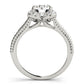Round Halo Split Shank Engagement Ring