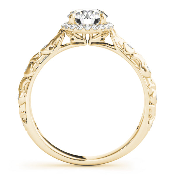 Nature Inspired Filigree Bezel Set Halo Engagement Rings