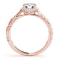 Nature Inspired Filigree Bezel Set Halo Engagement Rings