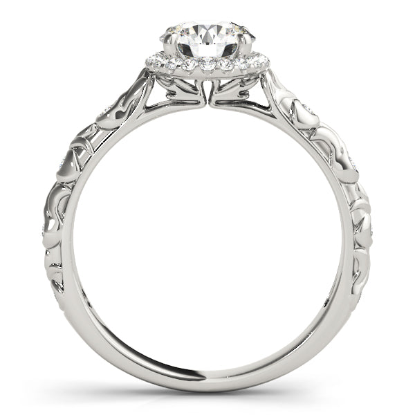 Nature Inspired Filigree Bezel Set Halo Engagement Rings