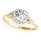 Floral Shape Round Halo Engagement Ring