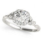 Floral Shape Round Halo Engagement Ring