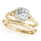 Floral Shape Round Halo Engagement Ring