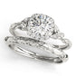 Floral Shape Round Halo Engagement Ring