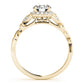Floral Shape Round Halo Engagement Ring