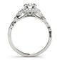 Floral Shape Round Halo Engagement Ring