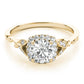 Floral Shape Round Halo Engagement Ring