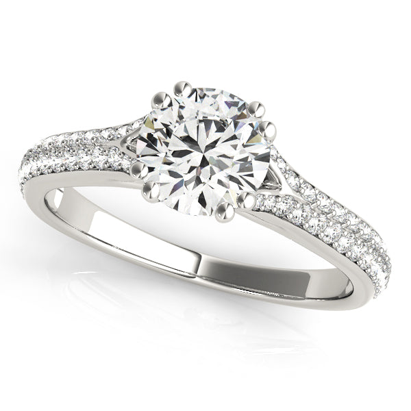 Double Row Pavé Engagement Ring