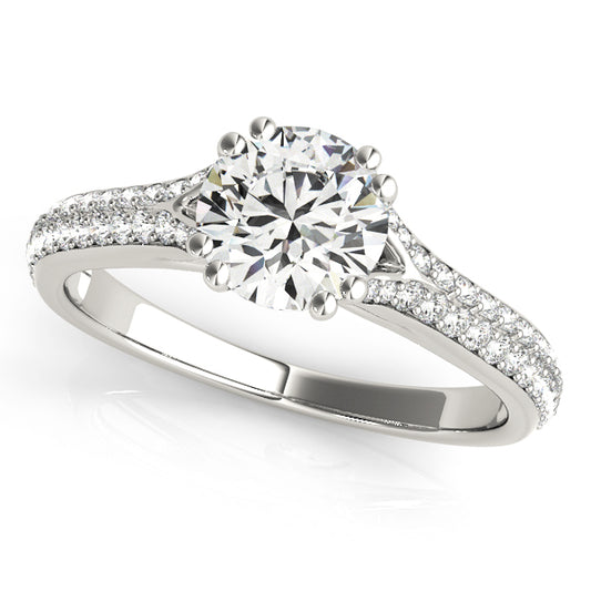 Double Row Pavé Engagement Ring