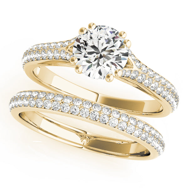 Double Row Pavé Engagement Ring
