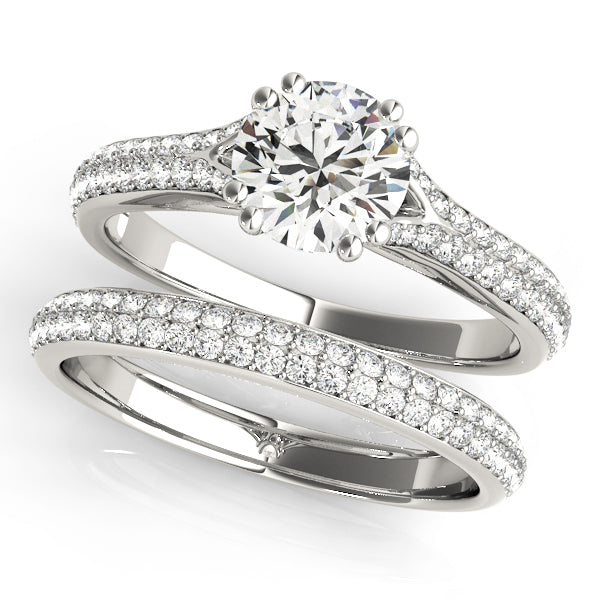 Double Row Pavé Engagement Ring