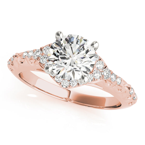 Vintage-Inspired Round Halo Engagement Ring