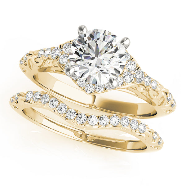 Vintage-Inspired Round Halo Engagement Ring