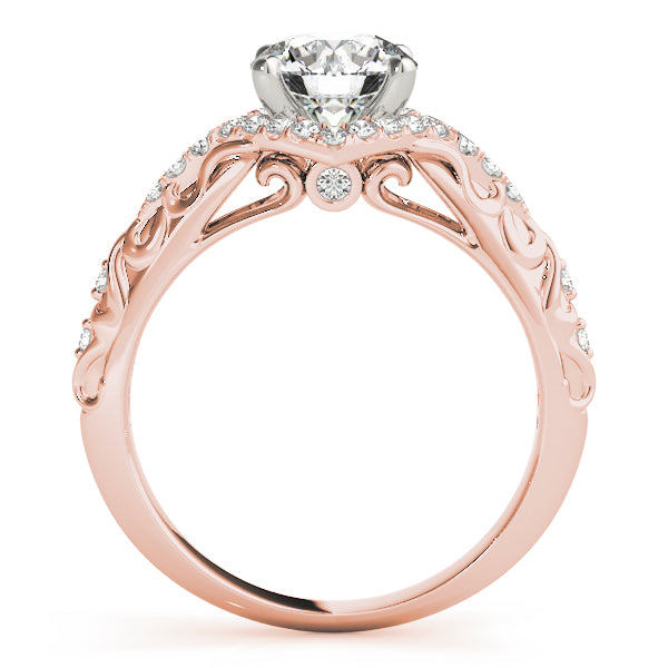 Vintage-Inspired Round Halo Engagement Ring