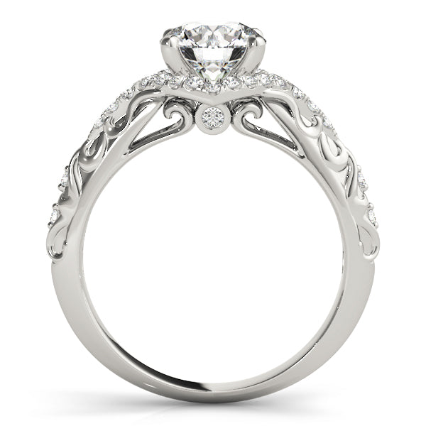 Vintage-Inspired Round Halo Engagement Ring