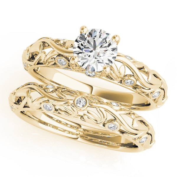 Nature Inspired Filigree Bezel Set Engagement Rings