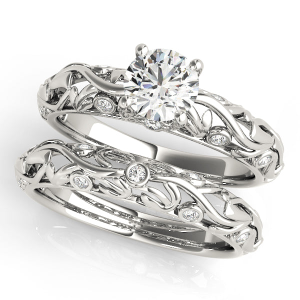 Nature Inspired Filigree Bezel Set Engagement Rings