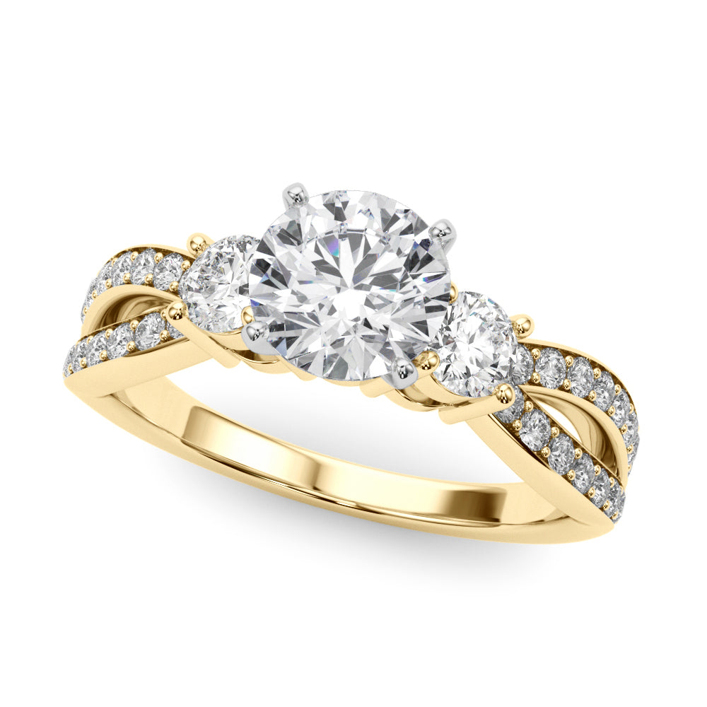 Split Shank Round Diamond Engagement Ring