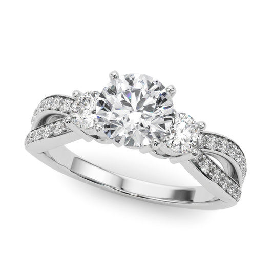 Split Shank Round Diamond Engagement Ring