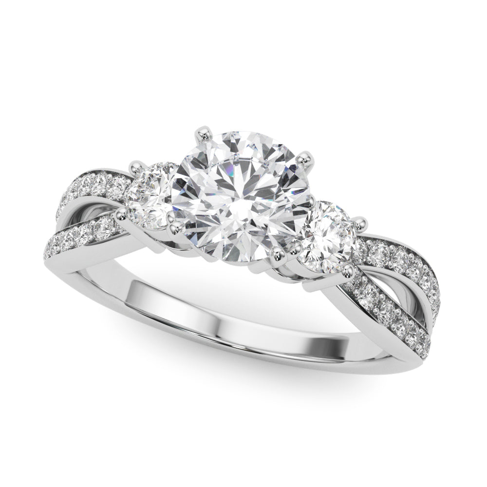 Split Shank Round Diamond Engagement Ring