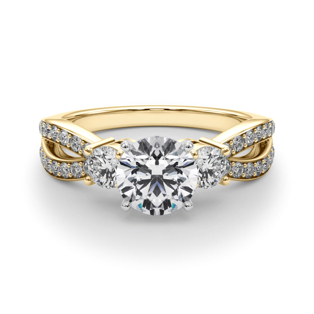Split Shank Round Diamond Engagement Ring