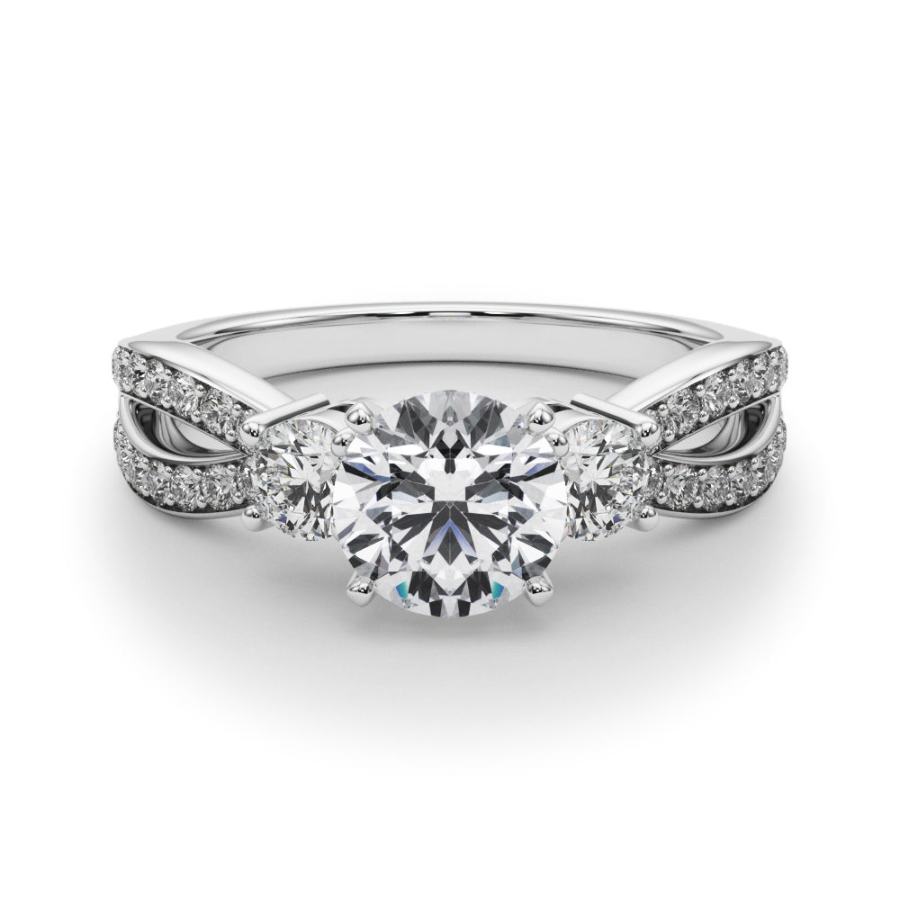 Split Shank Round Diamond Engagement Ring