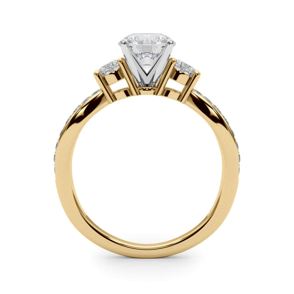 Split Shank Round Diamond Engagement Ring