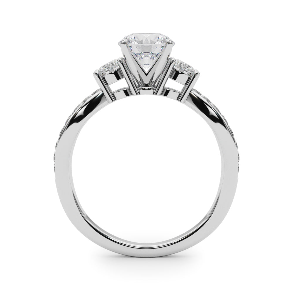 Split Shank Round Diamond Engagement Ring