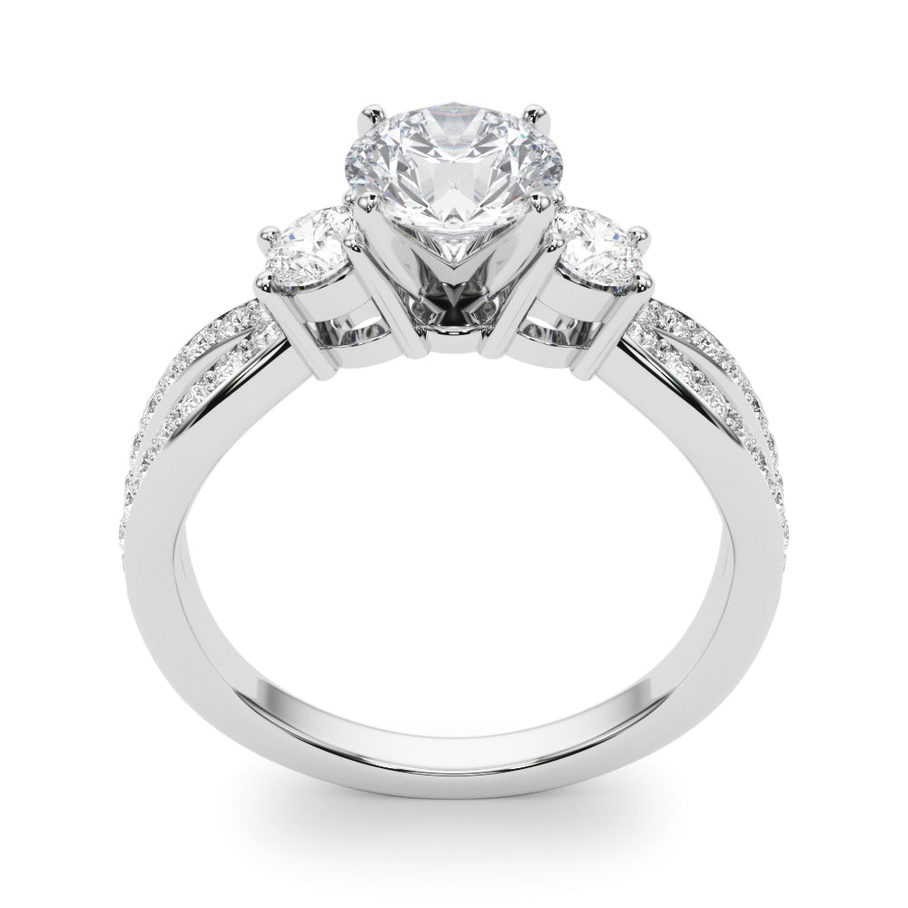 Split Shank Round Diamond Engagement Ring