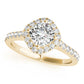 Single Row Accented Halo Engagement Rings