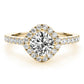 Single Row Accented Halo Engagement Rings