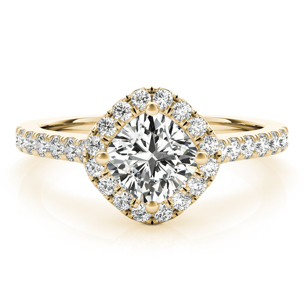 Single Row Accented Halo Engagement Rings