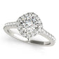 Single Row Accented Halo Engagement Rings